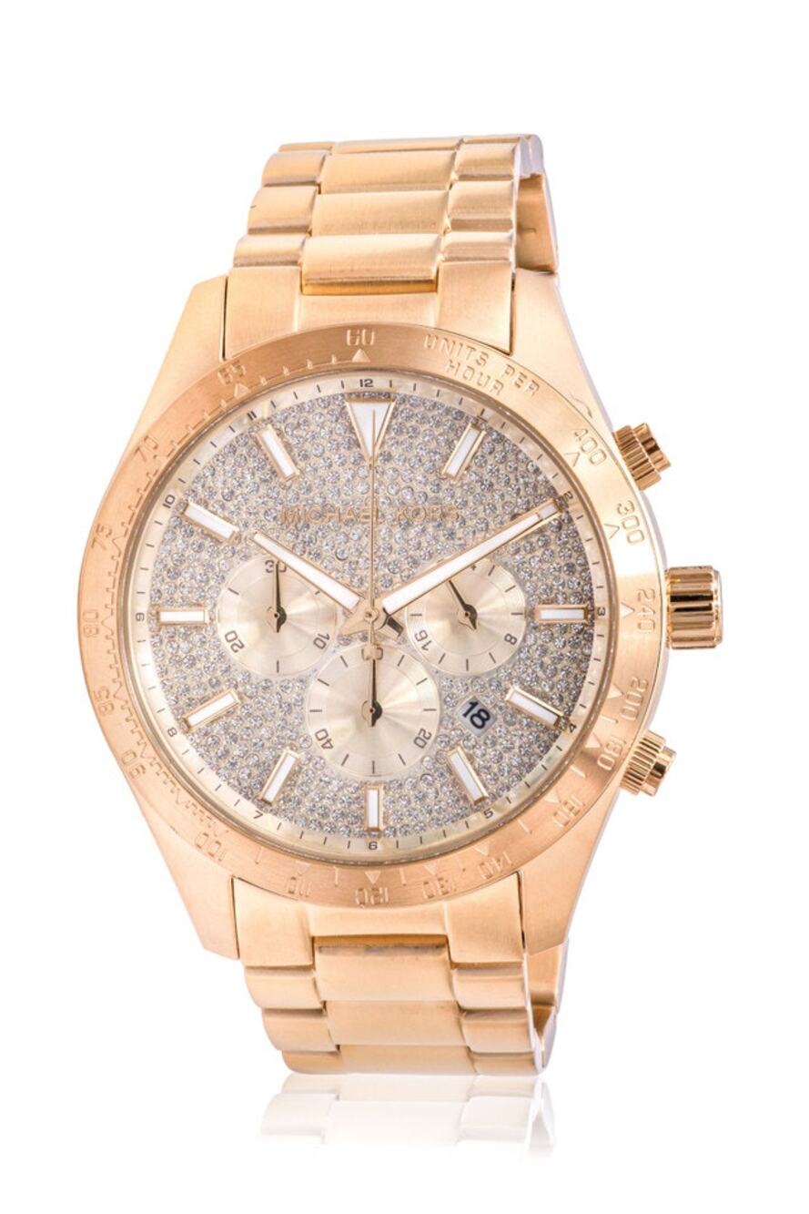 Michael Kors Men's Chronograph Layton Gold Tone Stainless Steel Glam Watch 45mm